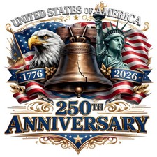 2pcs USA 250th Anniversary Car Window Decal American Flag Sticker 1776-2025