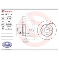 Bremsscheibe Brembo 08.6903.14 Prime Line FüR Ford Mazda Vorderachse
