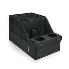 MULISOFT Car Backseat Organizer with 11 Compartments 2 Cup Holders, Black