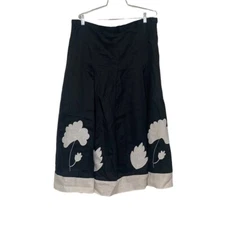 Tally Taylor Skirt Floral Black White 16 Pleated Lined