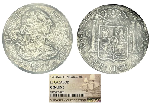 1783MO FF Mexico 8 Reales Silver El Cazador Shipwreck Coin NGC Graded AMAZING