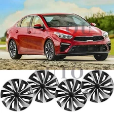 Set of 4 15" Wheel Covers Full Rim Snap On Hub Caps Replacement For Kia Forte