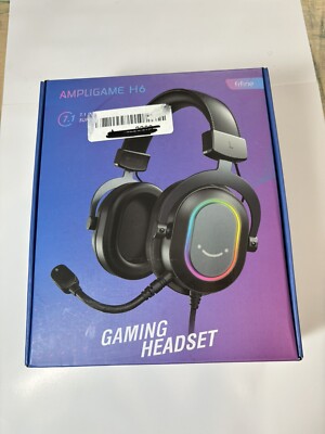 Ampligame H6 Headset for Pc-Wired Headphones Microphone-7.1 Surround Sound.