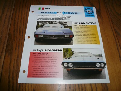 Ferrari 365 GTC/4 and Lamborghini Espada UNIQUE IMP BROCHURE 