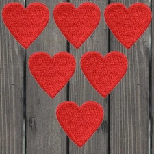 Small Heart Embroidered Patch — 6-Pack — Iron On