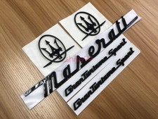 5pc Set Glossy Black Emblem Granturismo For Maserati Rl Side Trunk Logo Badges 5pc Set Glossy Black Emblem Granturismo For Maserati Rl Side Trunk Logo Badges