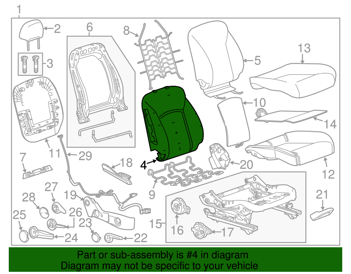 Genuine GM Passenger Seat Back Pad 23384989 | eBay Genuine GM Passenger Seat Back Pad 23384989 | eBay