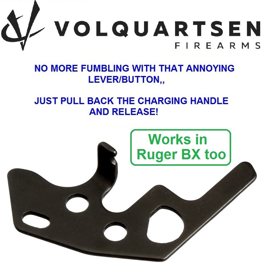VOLQUARTSEN Black Auto Bolt Release for Ruger 10-22 BX Trigger Charger Pistol