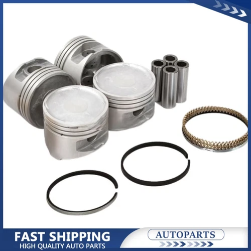 G4JS 2.4L 4X Engine Piston & Rings Set For 1999-2005 Hyundai Sonata Kia Optima
