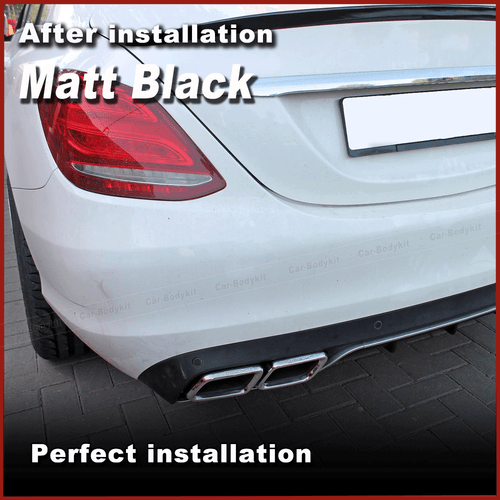 PP Rear Bumper Diffuser W/Exhaust Tips For Mercedes Benz C Class W205 C300 Sedan - Bild 4 von 13
