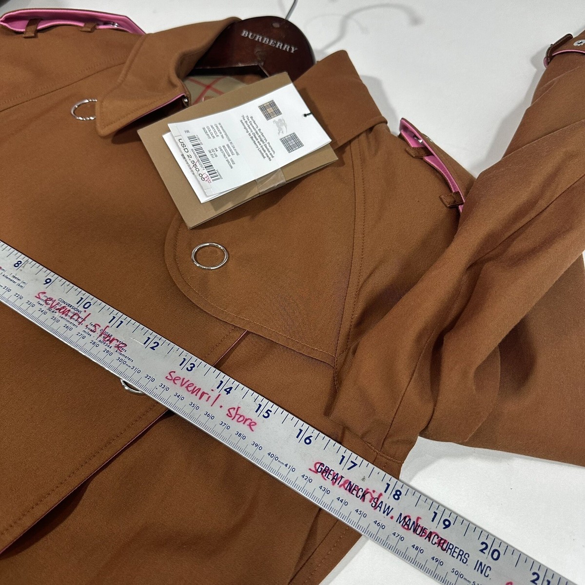 Burberry★素敵！Wharfbridge Chestnut Brown Trench Coat Burberry Wharfbridge Chestnut Brown Pink Gabardine Trench