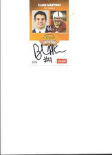 BLAKE MARTINEZ STANFORD CARDINALS SIGNED SENIOR BOWL CARD W/COA