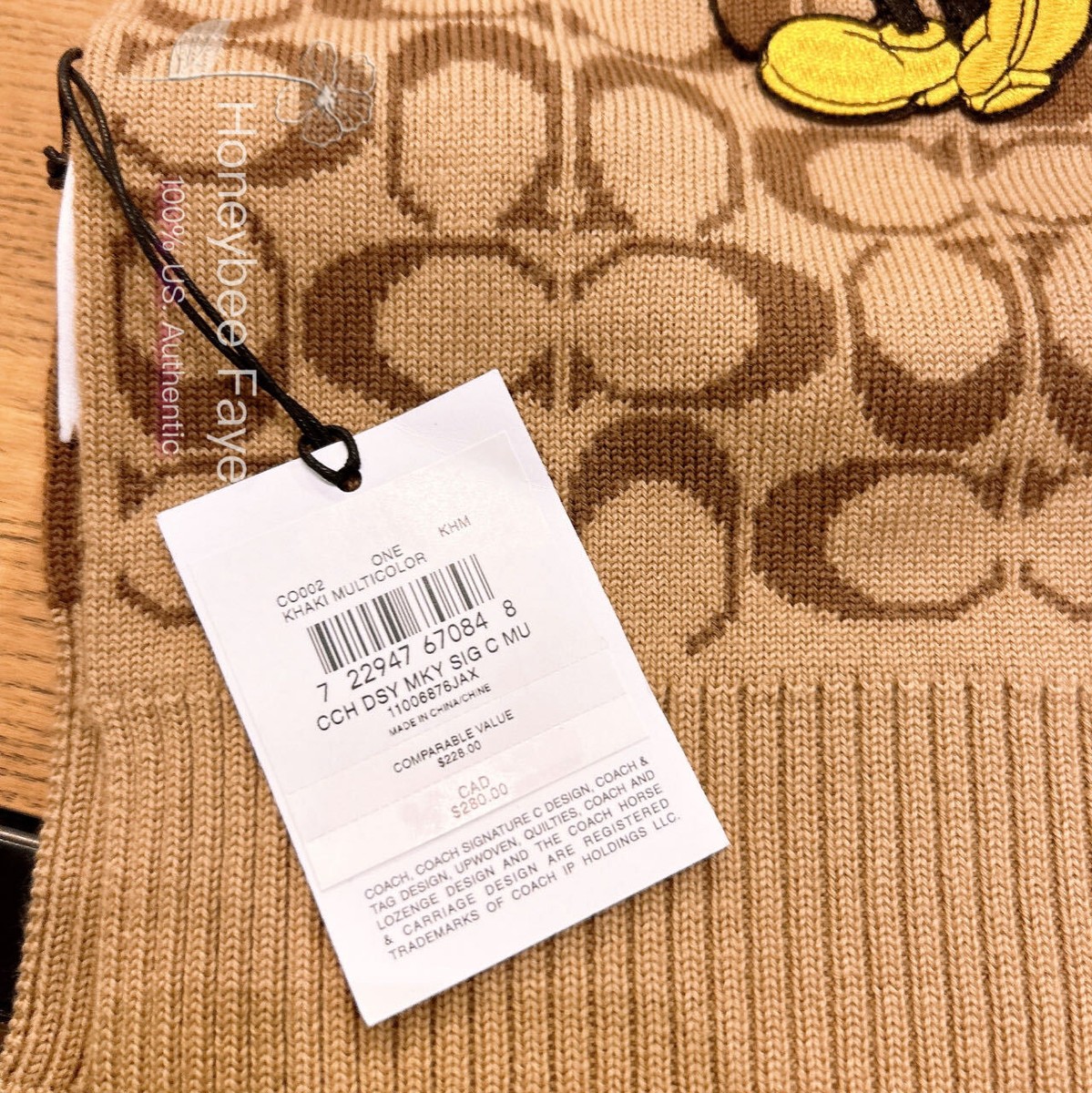 NWT Disney X Coach Signature Mickey Mouse scarf | eBay