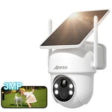 ANRAN 2K WiFi Real-Wireless Solar Powered Security Camera Outdoor IP CCTV Audio