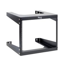 ICC Wall Mount Rack with 8 Rack Mount Spaces 8U - Heavy-Duty 19" Open Frame...