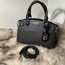 NWT Guess Hayworth Satchel With Crossbody Strap - Coal