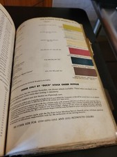 1954 DUPONT DUCO PLYMOUTH COLORS PAINT CHIP SWATCH SHEET BULLETIN NO 22