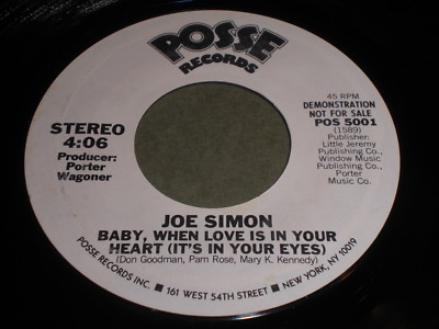 Joe Simon - Baby, When Love Is In Your Heart (It's In Your Eyes) 45 - Soul