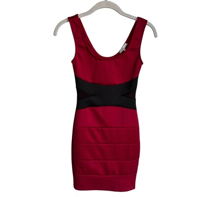 Charlotte Russe Sleeveless Bodycon Mini Dress in Red/Black Size - Main Image