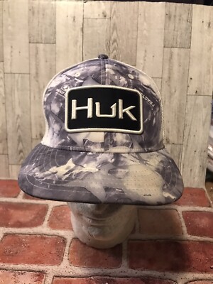 Huk Fishing Mens Fitted Trucker Hat Fishing Camo Medium Cap