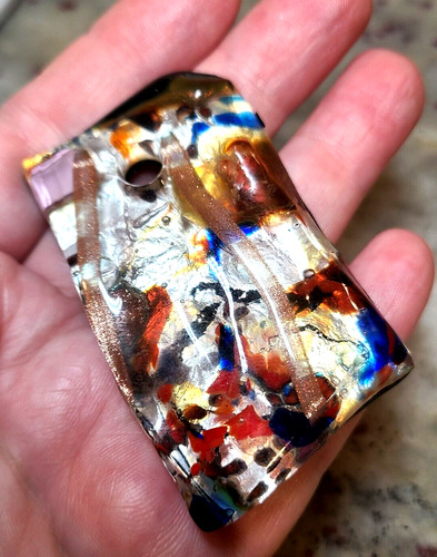 TOMMASI MURANO GLASS PENDANT ABSTRACT ART INLAY MADE IN MURANO $ 65 TOMMASI