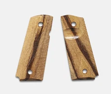 1911 Officer Grips, Inkberry, Double Diamond Checkered, Beveled, Thumb Groove