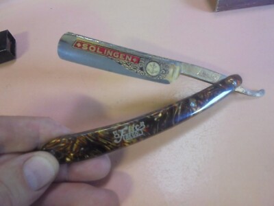 Vintage The Flic Straight razor gold wash Solingen, Germany