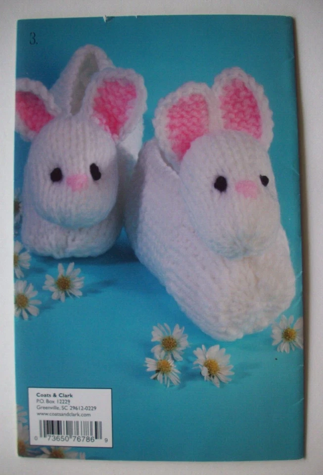 AnimalBazaar knit crochet pattern booklet elephant bunnies slippers shaggy dog - Image 3 of 3