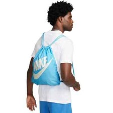 Nike Logo Gym Cinch Sack Drawstring Bag Soccer Blue Backpack DC4245 407 New