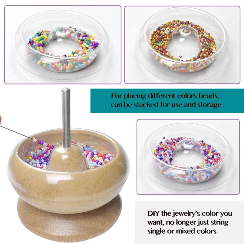 Waist Bead Spinner Set with Bowls and Needle for Beading Crafts