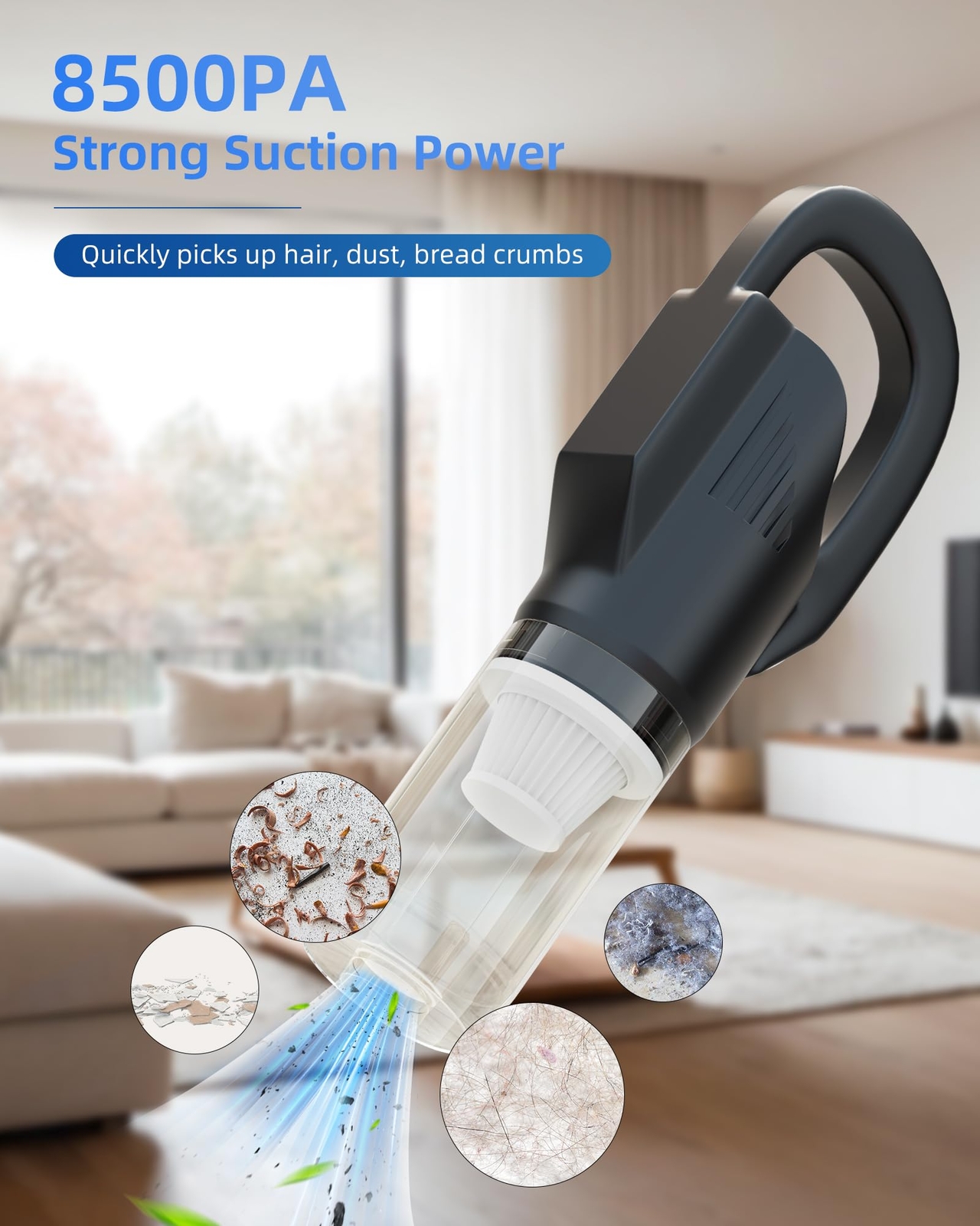 Handheld Vacuum Cordless with Strong Suction Portable Cleaner With 2 Filters🔥🔥-image
