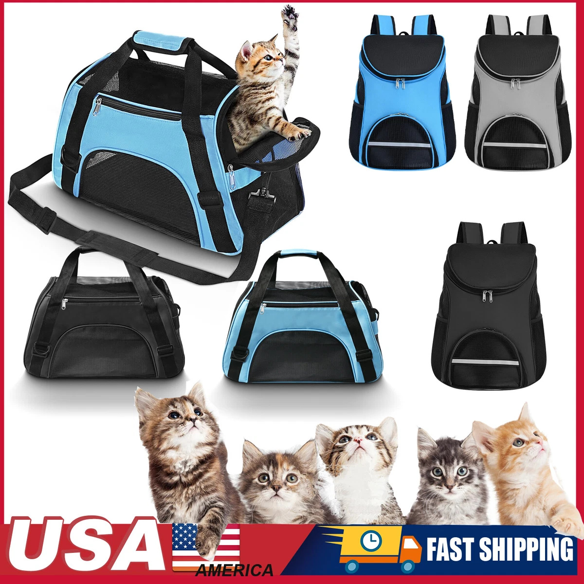 Pet Dog Cat Carrier Soft Sided Comfort Bag Travel Tote Case