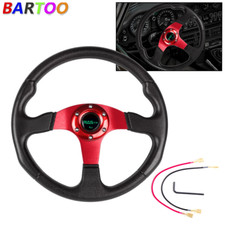 Red 6 Bolt 14 Universal Drifting Racing Steering Wheel Aluminum