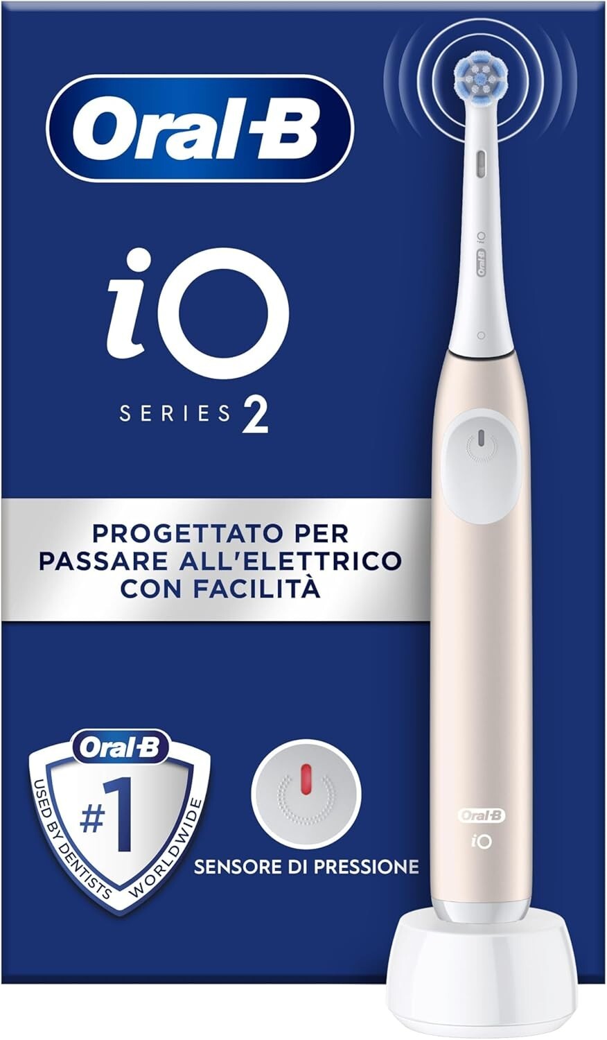 Oral-B iO 2 Spazzolino Elettrico Oral B, Rosa, 1 Testina Di Ricambio, 1 Spazzoli