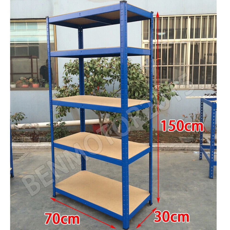 Garage Racking 5 Tier Shelving Unit Boltless Heavy Duty Metal Shelf Shed Storage - Image 2 of 4