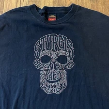 2015 Hot Leathers Sturgis SD Black hills Rally Motorcycle Shirt Skull 2XL