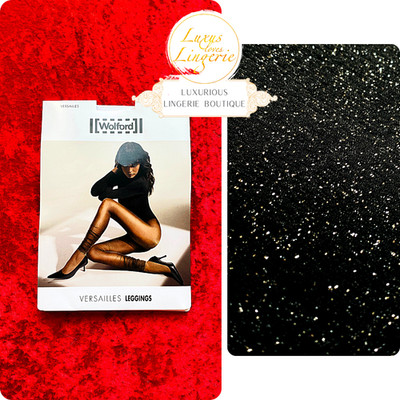 Versailles Legging Wolford S Petit Noir Argent Collant Fin Pantalon Glitter Fils
