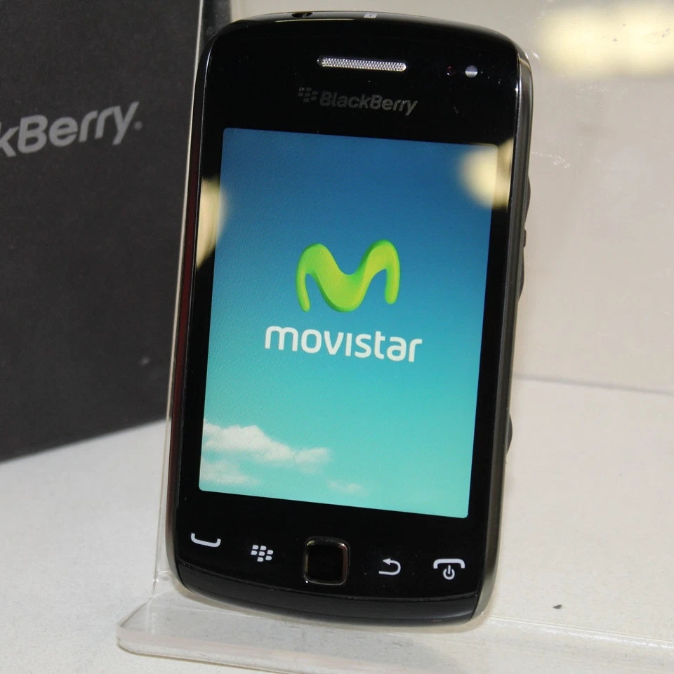罕见老式黑莓曲线 9380 手机黑色带盒 Movistar 拉丁美洲 — 第 3/4 张图片