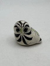 Vintage Owl Figurine Tonala Pottery Marked Mexico 1” Tall X 1” Wide X 1 3/8 Long