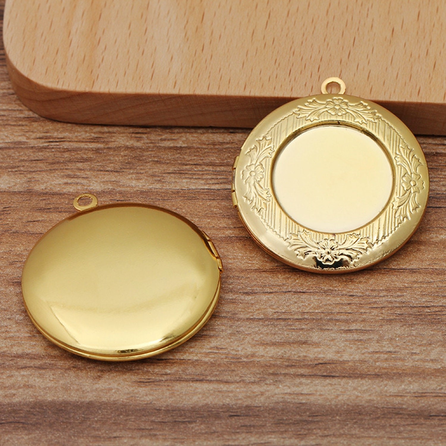 3PCS Brass Round Cabochon Locket Charm Pendant 32mm Fit 20mm Cab LMC12-04774