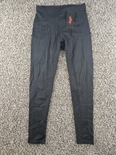 Womens Sz M black high-waisted leggings with side pockets NEW