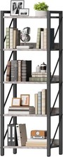 5-Tier Industrial Bookcase Book Shelf Storage Organizer Tall Bookshelf Durable