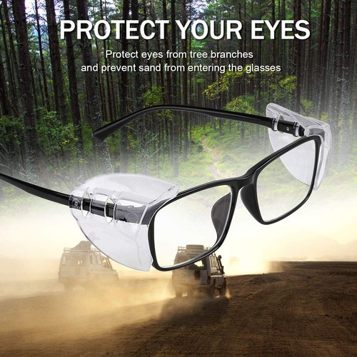 8 Pairs Eye Glasses Side Shields Flexible Slip on Side Shields for Safety Glass - Picture 2 of 7
