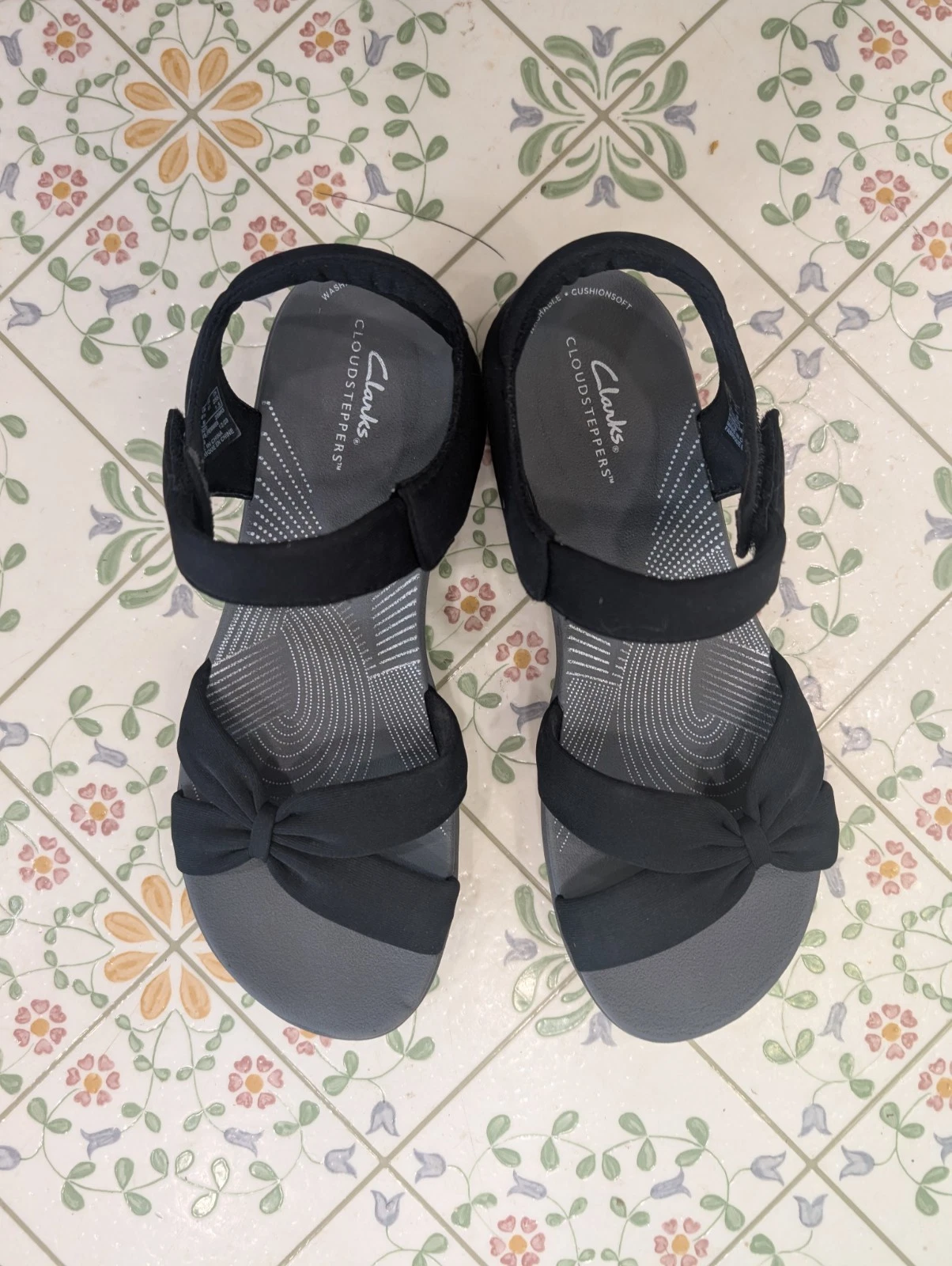 Sandali piatti Clarks Arla Meg neri ammortizzati comodi ortopedici donna taglia 9 5