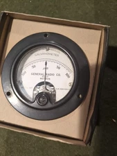 General Radio Co. Galvanometer 100-0-100 Weston Panel Meter Model 301 in Box