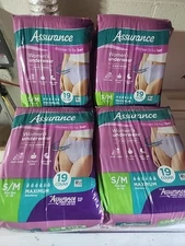 76 Count (4x 19) Assurance Women Incontinence Underwear Max Absorbency Size SM