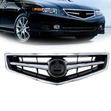 Front Upper Trim Grill Chromeblack Replace Grille Fit For Acura Tsx 2006-2008