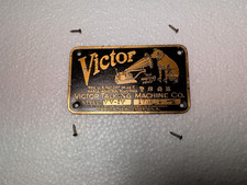 VICTOR VICTROLA TALKING MACHINE VV-IV NAME INFORMATION ID PLATE BADGE TAG