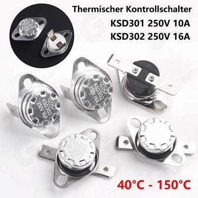 KSD301 KSD302 Thermoschalter Schließer / Öffner Temperaturschalter 40°C - 150°C