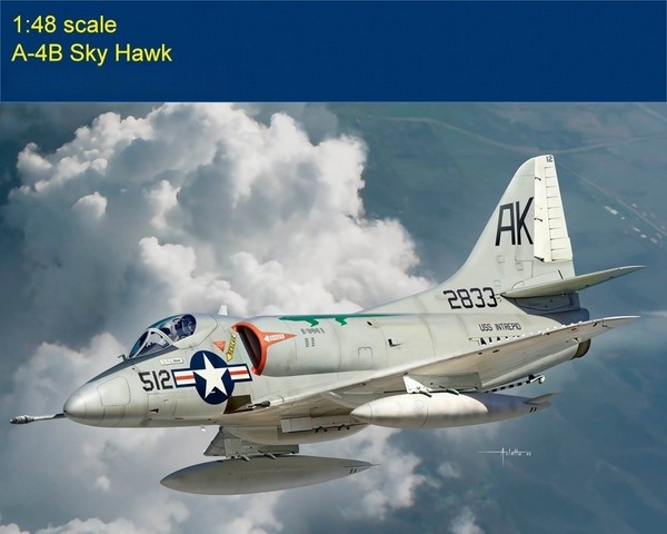 Hobbyboss 81790 1:48 A-4B Sky Hawk Fighter Assembly Plastic Model Kit-image